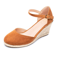2023 personnalisé en gros mode microfibre supérieure femmes sandales espadrilles compensées