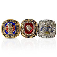 Ensemble de souvenirs sportifs de haute qualité, bagues de championnat des Detroit Pistons 1989, 1990, 2004, en alliage chrétien