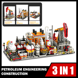 Jie Star New <span class=keywords><strong>3</strong></span> in 1 fabbrica chimica di pompaggio olio macchina raffineria modello di impianto di assemblaggio giocattoli per bambini regali set di blocchi di costruzione - Product Image 6