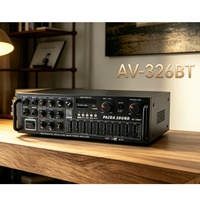 Amplificateur de puissance numérique professionnel avec écho, modèle AV326-BT, 12V 220V, FM, pour voiture et karaoké extérieur, double usage, vente en gros