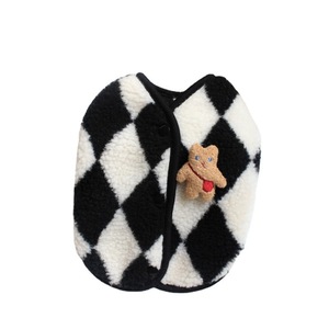 Winter <b>clothes</b> <b>for</b> puppies, diamond-patterned fleece jackets, Teddy bear and panda breed <b>small</b> <b>dog</b> pet autumn and winter - Product Image 4