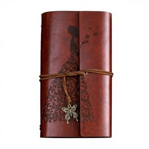 Premium A6 Handmade Vintage Leather Travel Journal Soft Cover Refillable Loose <b>Leaf</b> Notebook with 80 Sheets Custom Writing Diary - Product Image 2