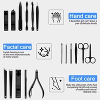 Kit professionnel de soins des ongles de 15 ou 18 pièces avec coupe-ongles en acier inoxydable et boîte de rangement portable