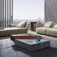 Table Basse de Salon Design Moderne Tables Basses en Marbre Style Italien Luxe Intérieur 1 Ensemble Bois Comme Échantillon