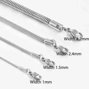 Chaîne de <span class=keywords><strong>collier</strong></span> en acier inoxydable couleur acier, chaîne serpent en acier inoxydable, colliers tendance pour hommes et femmes, vente chaude - Product Image 2