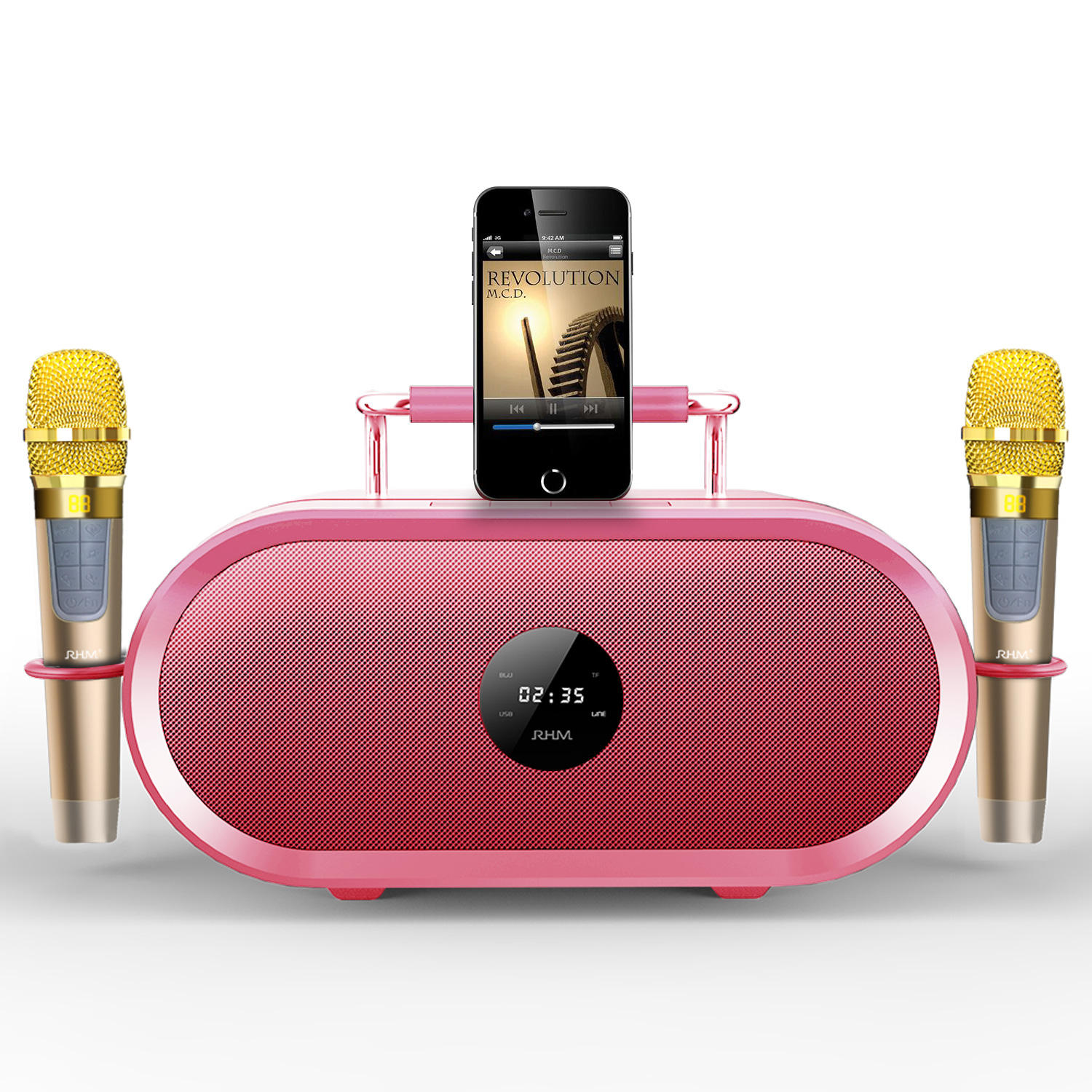 RHM-K666 ポータブル　Bluetooth スピーカー　カラオケ　皇馬 Amazon.co.jp: RHMポータブルカラオケサウンドワイヤレスマイク