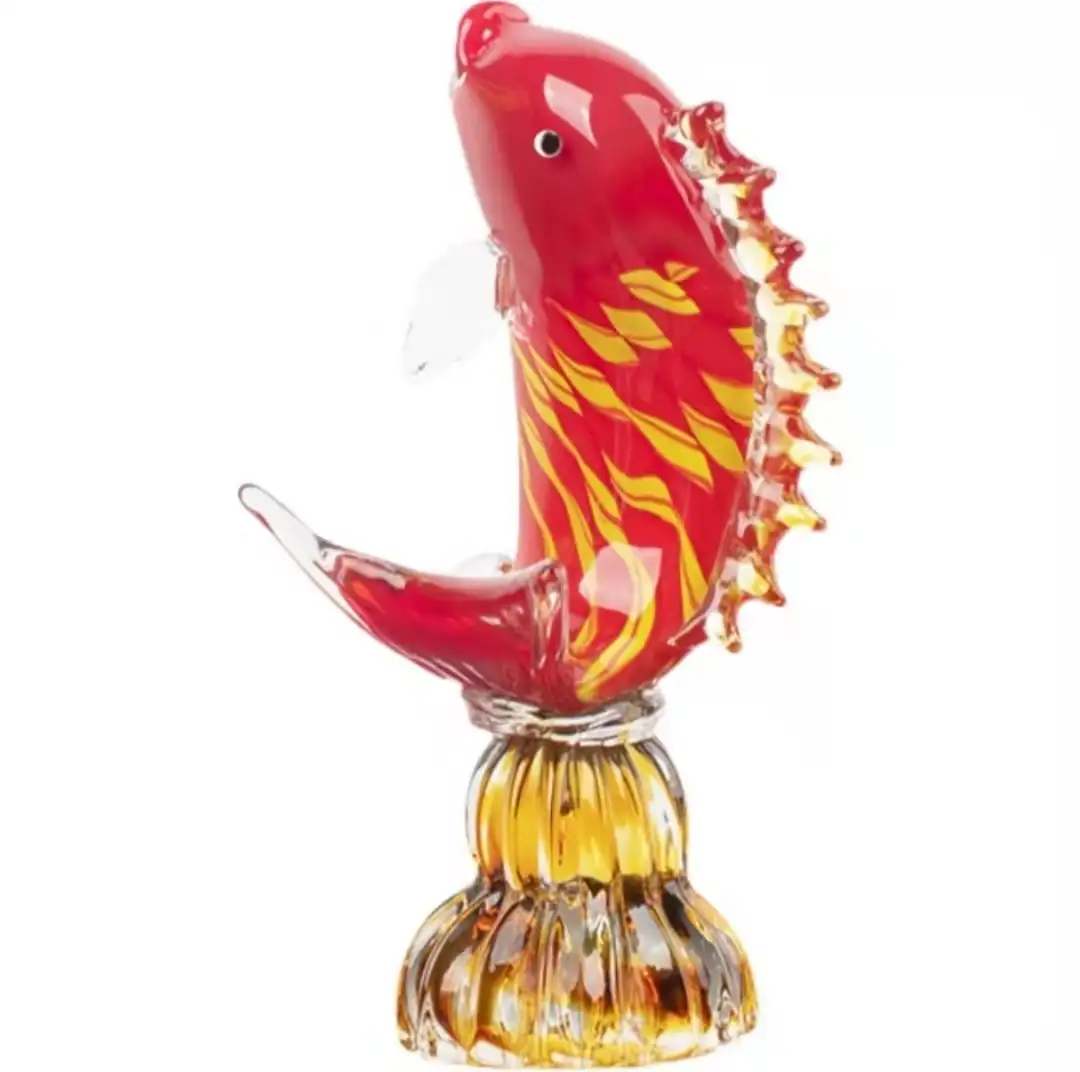Pesce di vetro soffiato a mano Crysta Boutique pesce regalo Art Figurine decorazioni per la casa ornamento da scrivania in vetro