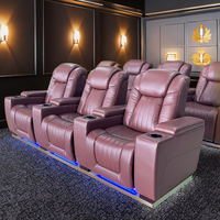 Modernes Premium Electric Recliner Sofa Set Kunstleder Polster Metallrahmen für Heimkino Wohnzimmer VIP Räumlichkeiten