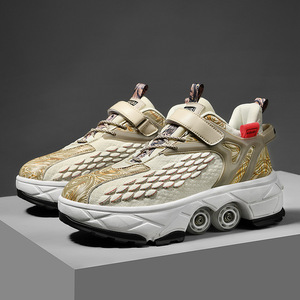 Patines <span class=keywords><strong>de</strong></span> Ruedas Deformables para <span class=keywords><strong>Mujer</strong></span>, Zapatos con Ruedas <span class=keywords><strong>de</strong></span> Doble <span class=keywords><strong>Fila</strong></span> y Cuatro Ruedas para Niñas y Mujeres, Zapatos Deportivos <span class=keywords><strong>de</strong></span> Skateboard <span class=keywords><strong>de</strong></span> Doble Propósito - Product Image 6