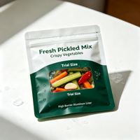 Sachets refermables personnalisés imprimés en couleur pour légumes marinés