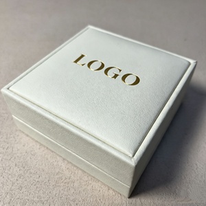Factory Wholesale Custom White Leather Jewelry <b>Box</b> With Logo For Ring Bracelet Pendant Necklace <b>Earring</b>,Luxury Jewelry <b>Gift</b> <b>Box</b> - Product Image 6