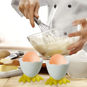 1 unidad Zenidoo Soporte de plástico portátil y creativo para huevos, con diseño divertido de patas de gallina, separador de huevos cocidos, utensilio de cocina - Product Image 3