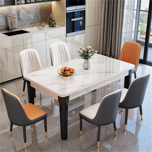 Mesa de Comedor Extensible Multifuncional Moderna de Roble con Tapa de <span class=keywords><strong>Piedra</strong></span> Sinterizada y Patas de Madera para Apartamentos y Hoteles - Product Image 2