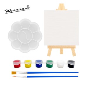 Mini juego <span class=keywords><strong>de</strong></span> pintura en lienzo pequeño y caballete incluye pincel <span class=keywords><strong>de</strong></span> pintura acrílica para la escuela <span class=keywords><strong>de</strong></span> niños - Product Image 2