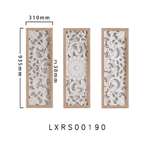 Wholesale Home Decorative MDF Wood Traditional Carved <b>Flower</b> Artistic Home <b>Wall</b> Hanging Decoration 3D <b>Panel</b> - Product Image 3
