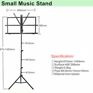 Supporto Musicale Regolabile in Ferro e Plastica Nero di Alta Qualità, Accessorio Professionale per Strumenti Musicali Made in China - Product Image 3