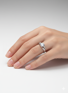 Twisted Shank Lab Grown Diamond Engagement <b>Ring</b> 925 <b>Silver</b> / 10KT 14KT 18KT White Gold <b>Solitaire</b> <b>Ring</b> For Sale - Product Image 5
