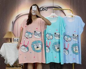 Fabricants en gros ODM Nouveaux modèles printemps-été Grande taille <span class=keywords><strong>D</strong></span>écontracté <span class=keywords><strong>Tricot</strong></span>é Respirant Séchage rapide Imprimé dessin animé Fibre de lait - Product Image 5