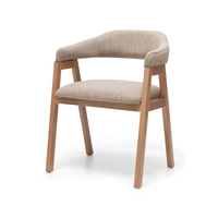 Ensemble de 4 chaises de salle à manger modernes en bois, ergonomiques, avec revêtement en tissu, pieds coniques, repose-pieds, beige, pour maison, appartement, parc, hôtel