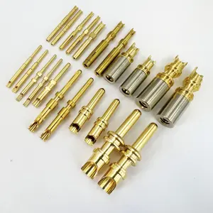 Cheap slotted jack pin connector accessories conductive terminal waterproof terminal brass gold-plated welding wirecopper needle