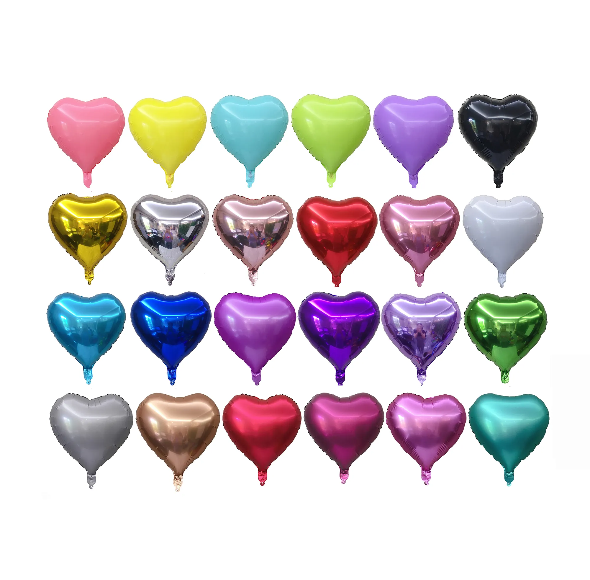 Heißer Verkauf 18 Zoll fliegende Herzform 29 Farbe Wahl Parry Dekoration Folie Ballon