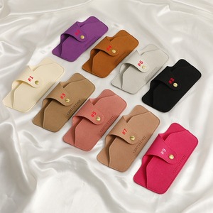 Étui à lunettes personnalisé avec logo, en microfibre, sac à bijoux pour lunettes, pochette portable pour lunettes et bijoux, organiseur pour femmes et hommes avec bouton - Product Image 1