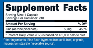 תזונה באיכות גבוהה תוספת אבץ פיקולינט כמוסות פרטי תווית אבץ פיקולנט - Product Image 2