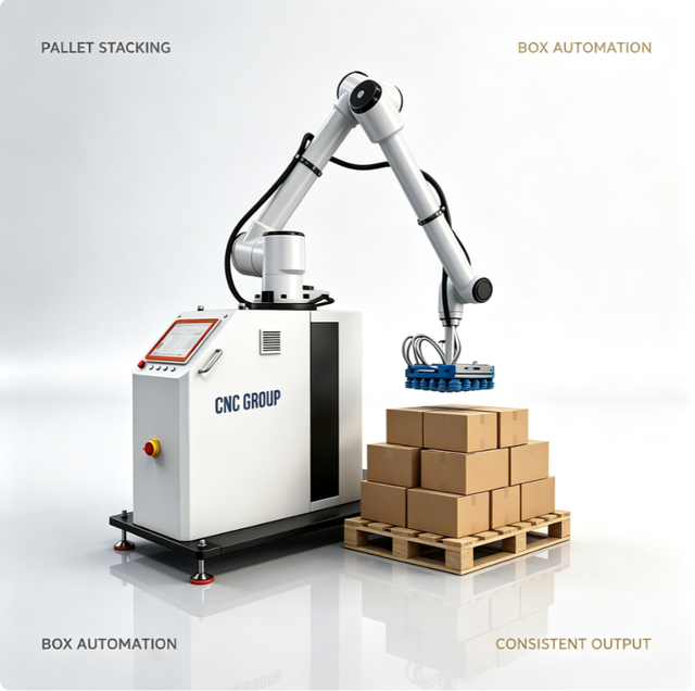 Automatic Stacking Collaborative Robot Arm Mobile Cobot Palletizing System for Food Beverage Packaging Production Line