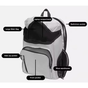 Free Sample Custom New men's Training Badminton Tennis <b>Racket</b> Bag casual sports travel school <b>Pickleball</b> Paddle Bag Backpack - Product Image 5