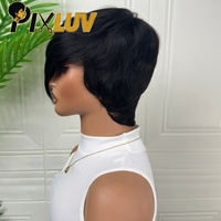 Perruque courte coupe pixie en cheveux humains, vente en gros, sans colle, fournisseurs de perruques bob en cheveux humains, cheveux vietnamiens bruts, perruque courte pixie