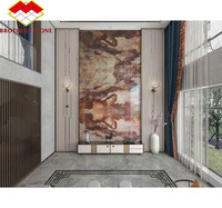 Dalle de pierre de quartzite cosmopolite du brésil de luxe marbre de granit de quartzite rouge exotique rouge pour la décoration de panneau mural