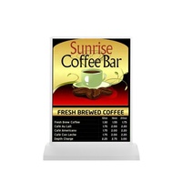 Support d'affichage de menu de bureau intérieur A4 rechargeable ultra-mince double face avec éclairage LED