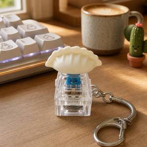 Keycap Topper Kawaii en forme de ravioli, bouton de pression mécanique, anti-stress, pour clavier, porte-clés - Product Image 1