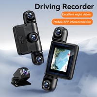 24 heures moniteur avant et arrière Dashcam caméra de voiture enregistreur de conduite avec 3 caméras