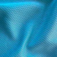 Tissu en maille à œillets 100% polyester, couleur unie, teinture unie, coupe ajustée, 140 GSM, pour maillot de basket-ball, polo