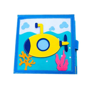 Nouveau design Montessori : Livre sensoriel en feutre sur le monde sous-marin, livre d'activités en feutre doux pour tout-petits, tableau d'activités en feutre pour apprendre <span class=keywords><strong>les</strong></span> compétences de base - Product Image 1