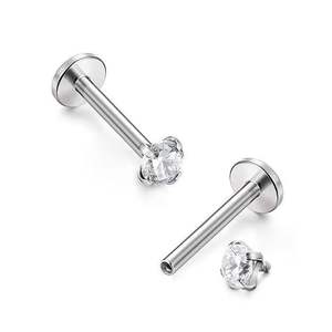 Joia de Piercing em Aço Inoxidável Anel de Lábio com Zircônia Cúbica Brincos Pino da Moda para Mulheres Joia de Piercing de Nariz Brilhante para Festa - Product Image 5