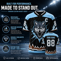 Jersey de Hockey sobre Hielo Personalizado Profesional, Sublimación Completa, Anti-decoloración, Transpirable, de Secado Rápido, Uniforme de Equipo, Logotipo, Número, Nombre, Premium