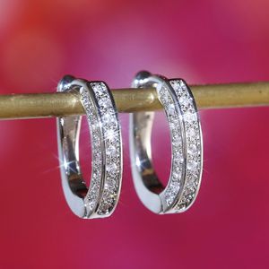 Orecchini a polsino a forma di U con zirconi geometrici per donna, gioielli per l'orecchio alla moda e scintillanti - Product Image 3