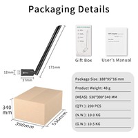 Tarjeta de Interfaz de Red Inalámbrica de Doble Banda WiFi6 Externa sin Controladores, Receptor de Red USB para Computadora de Escritorio AX900M, Adaptador 5.4