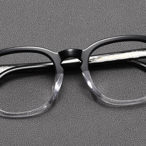 Round Full Rim Eyeglasses Solid Black Frame Resin Lens Anti-Uv Lightweight Unisex Adults Vision Correction Frames - Product Image 3