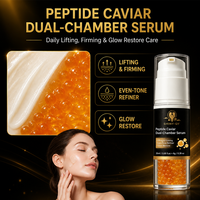 Sérum Visage Anti-Âge Hydratant et Raffermissant au Caviar et Peptides à Double Chambre Marque Blanche