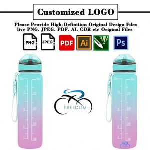 Promotion Corporate Activity Business Gift Sports Straw Custom Logo Printed 32 oz <b>Plastic</b> Water Bottle for Gifts - Product Image 2