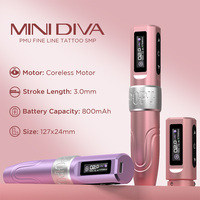POPU Mini Diva, machine rotative professionnelle PMU sans fil, basse tension 2V, 1 batterie supplémentaire, machine de maquillage permanent