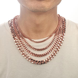 Collares De Cobre Puro Estilo Hiphop De Moda Para Hombre, Joyería De Lujo Personalizable, Cadena Cubana Vintage De Cobre De 5/7/9/12mm - Product Image 1