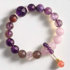 Pulsera de Cristal Natural Multi-Tesoros de Estilo Fuego Púrpura Nueve 2025, Hecha a Mano, para Mujer, <span class=keywords><strong>Beneficios</strong></span> para Empleados, Venta al por Mayor - Product Image 4