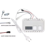 Désembueur intelligent 220V 5A 60W avec grand bouton, capteur tactile couleur unique, affichage LED de l'heure et de la température, IP22, détection 1,5m-3m