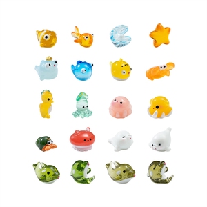 Adornos de micropaisajes, lindos animales marinos: calamar, orca, medusa, cangrejo ermitaño, accesorios de resina con forma de animales - Product Image 5