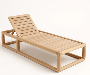 Tumbona Moderna Premium de Teca Sólida Resistente a la Intemperie para Exteriores, Ideal para Hoteles, Salas de Estar, Piscinas, Playa y Comedores - Product Image 1