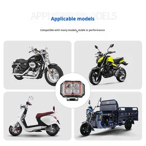 Trèfle à quatre feuilles à trois côtés pour <span class=keywords><strong>moto</strong></span> avant à LED transfrontalière phare de remplacement clignotant à <span class=keywords><strong>faisceau</strong></span> haut/bas 6 lentilles pour - Product Image 2